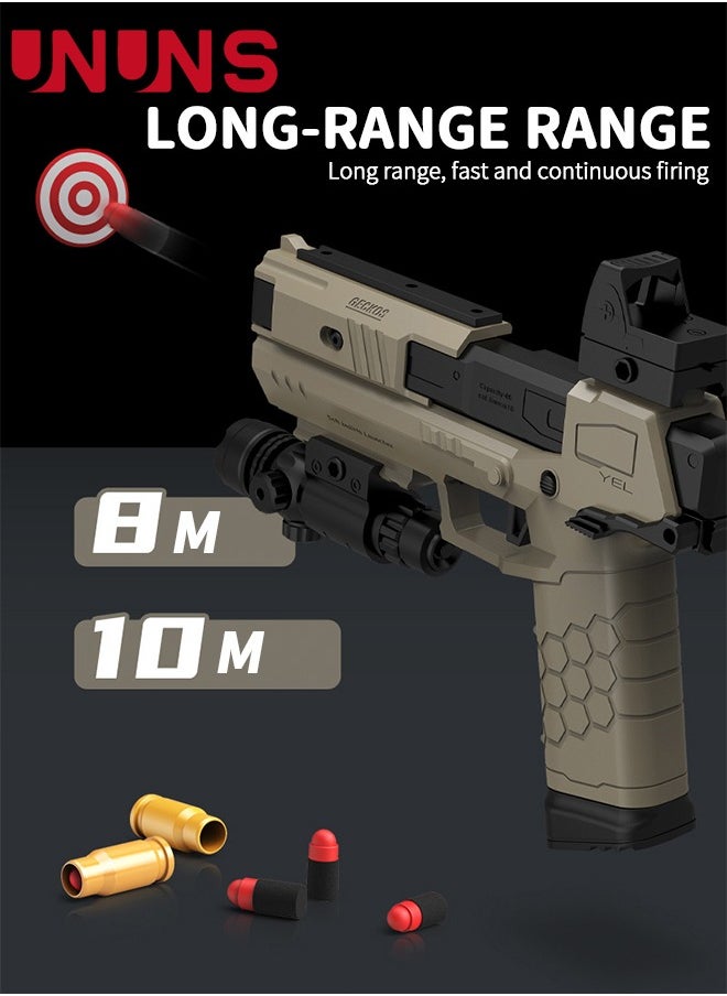 UNUNS - Toy Gun,Soft Bullet Pistol Gun With Rich Accessories,Empty Shell Ejecting Toy Gun,Foam Dart Blaster Shooting Games,Fidget Toy Foam Blasters,Realistic Shot Model,Gift For Kids Teens Adults,Brown - Image 1