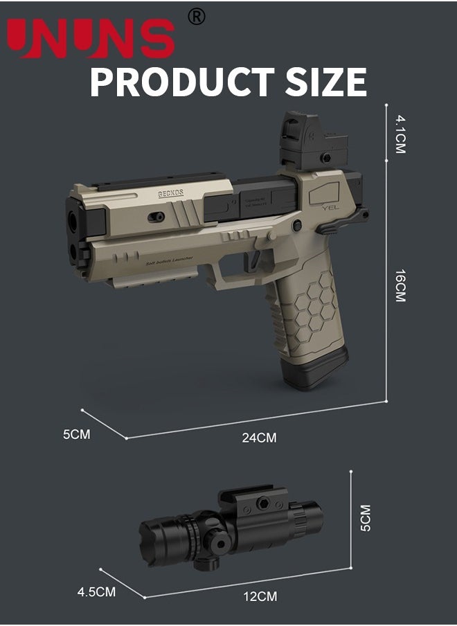 UNUNS - Toy Gun,Soft Bullet Pistol Gun With Rich Accessories,Empty Shell Ejecting Toy Gun,Foam Dart Blaster Shooting Games,Fidget Toy Foam Blasters,Realistic Shot Model,Gift For Kids Teens Adults,Brown - Image 1