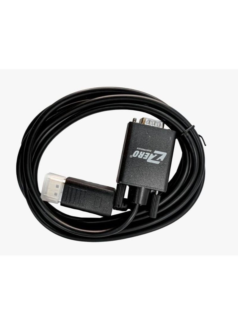 Zero DP to VGA Adapter Cable Cord 1.8m Black - Image 1