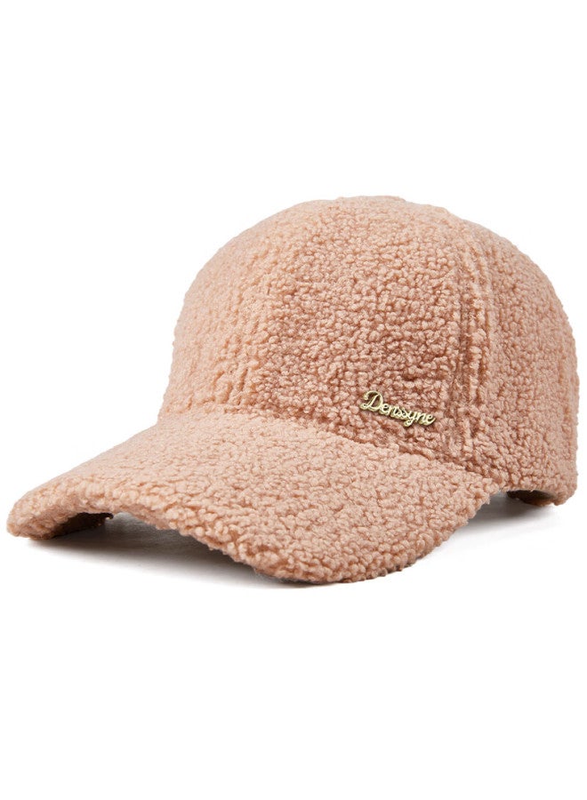Denssyne Women's Autumn Winter Faux Lamb Wool Baseball Cap High-value Youthful Look Brightening Thickened Warm Outdoor Duckbill Hat - Image 2