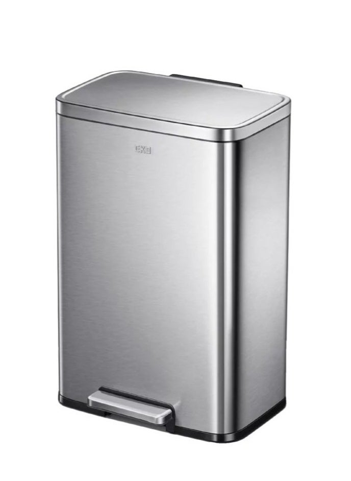 EKO - OLI-CUBE SERIES | Brushed Stainless Steel Finish | Soft-Closing | Fingerprint-Resistant | Step Trash Bin | Versatile For Homes & Communal Areas | 45L - Image 1