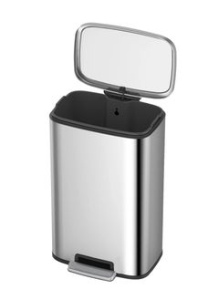 EKO OLI-CUBE SERIES | Brushed Stainless Steel Finish | Soft-Closing | Fingerprint-Resistant | Step Trash Bin | Versatile For Homes & Communal Areas | 45L  - Image 3