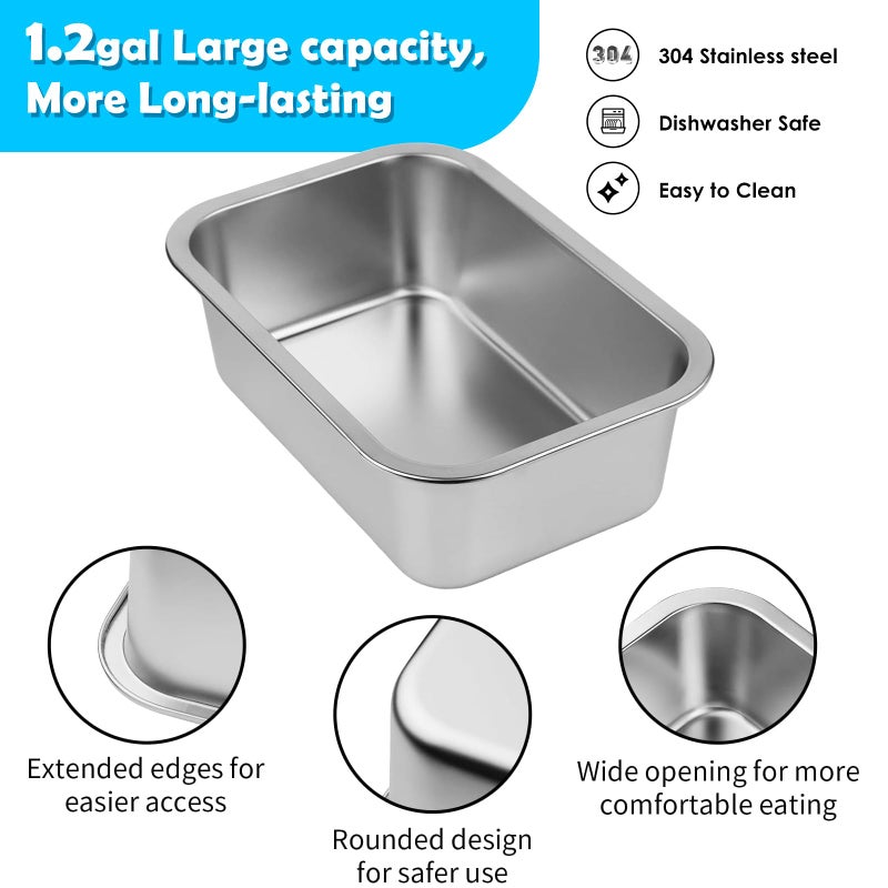 TIDANT 1.2 Gallon Elevated Large Dog Water Bowl with Mat, 4 Height Adjustable 12-17", Raised Dog Water Bowl Stand for Large Breed - Image 4