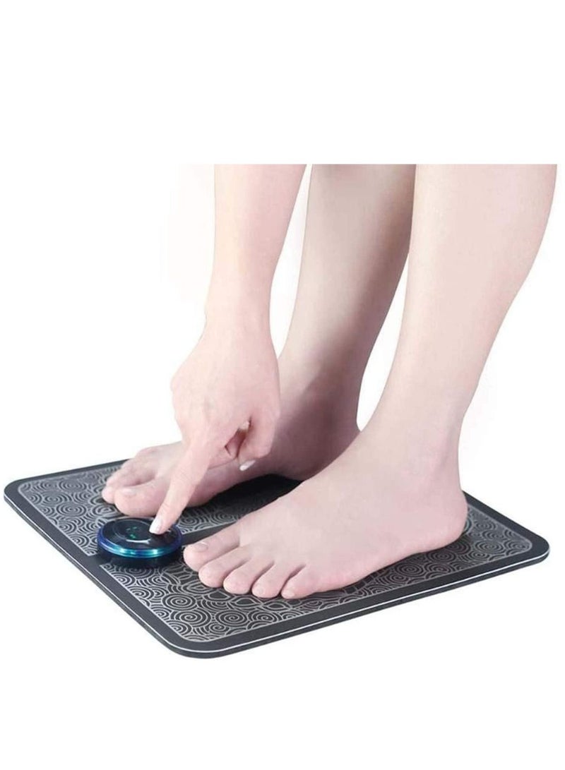 EMS Foot Massager Machine Electric Deep Kneading Circulation Foot Booster for Feet and Legs Folding Portable Leg Muscle Stimulator, Promotes Blood Circulation, Relief Pain, - Image 1