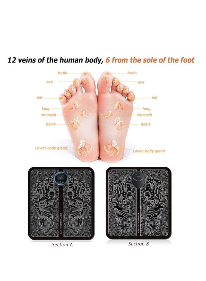 EMS Foot Massager Machine Electric Deep Kneading Circulation Foot Booster for Feet and Legs Folding Portable Leg Muscle Stimulator, Promotes Blood Circulation, Relief Pain, - Image 3