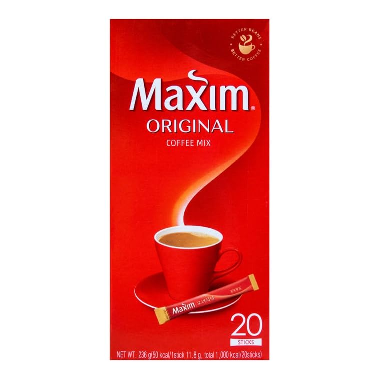 Maxim Original Red Korean Instant Coffee Mix, 20 Sticks, Carton - Image 3