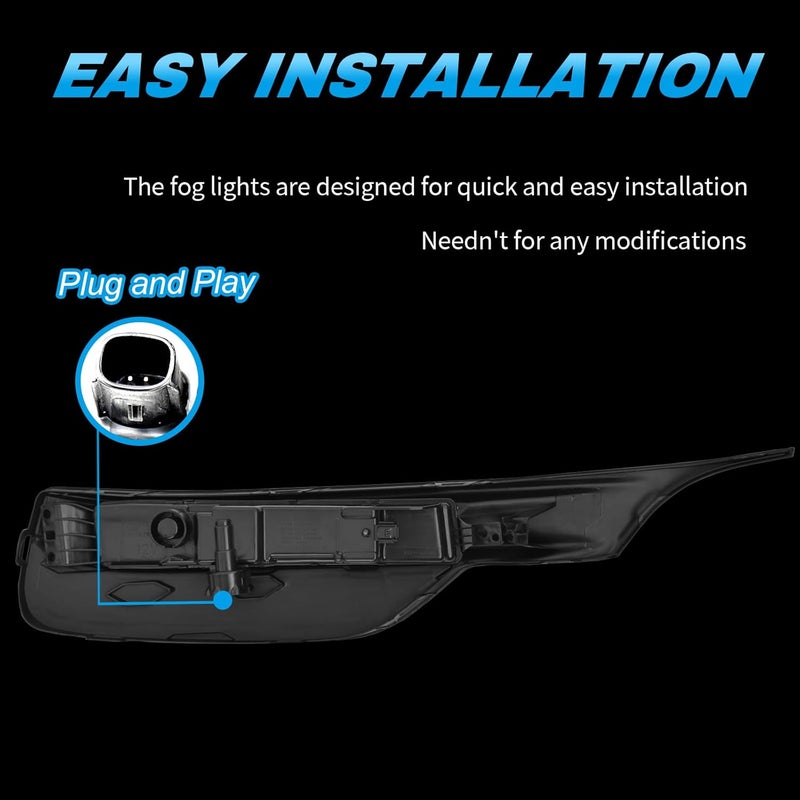 OKSIWA LED Fog Lights for 2016-2017 Honda Accord Sedan 4DR - Front Bumper Fog Lamp Assembly with Switch, Wiring Harness, and Bezel Covers - Image 4