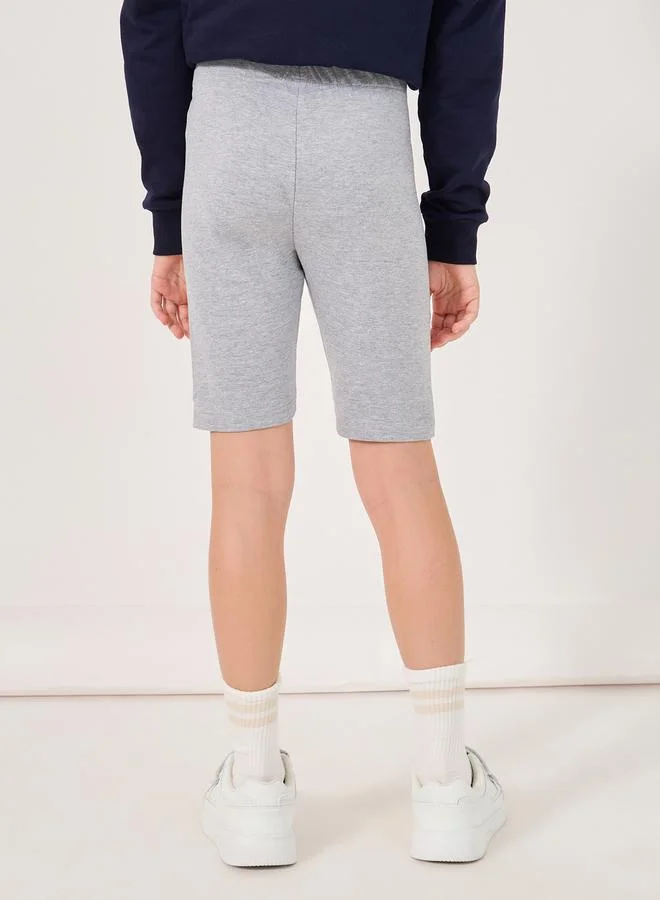Styli Solid Shorts with Elastic Waistband