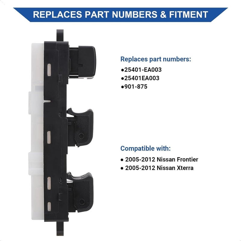 Nissan Frontier Xterra 2005 2012 Driver Side Master Window Switch Power Control Button 12 Pins - Image 3