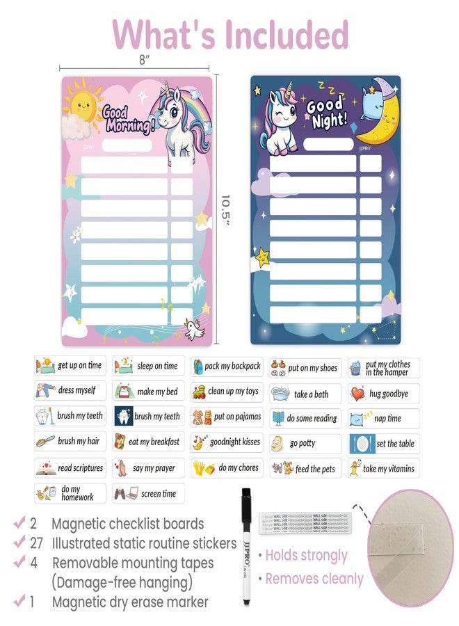 JJPRO Magnetic Morning Bedtime Routine Chart for Kids,Toddler Daily Schedule Board, Behavior Chart for Kids at Home,Toddlers Schedule Board - Image 2
