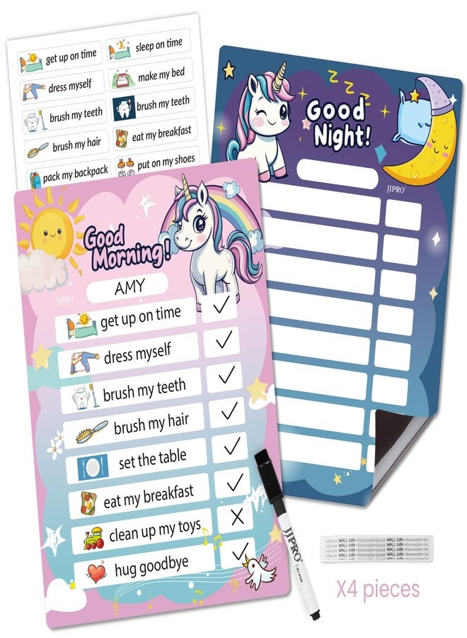 JJPRO Magnetic Morning Bedtime Routine Chart for Kids,Toddler Daily Schedule Board, Behavior Chart for Kids at Home,Toddlers Schedule Board - Image 1