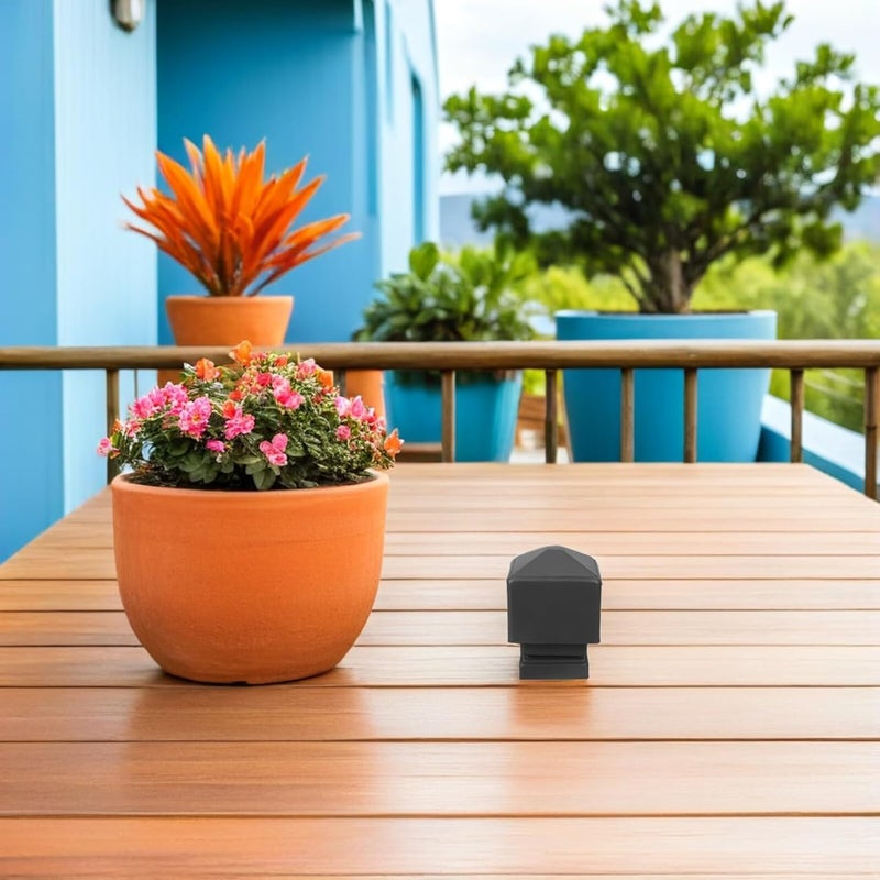 ABOOFAN Square Post Cover Metal Pyramid Fence Post Cap 3x3 Dark Grey Matte Finial for Guardrail and Deck Railing Compatible with 60mm Square Tubes - Image 5
