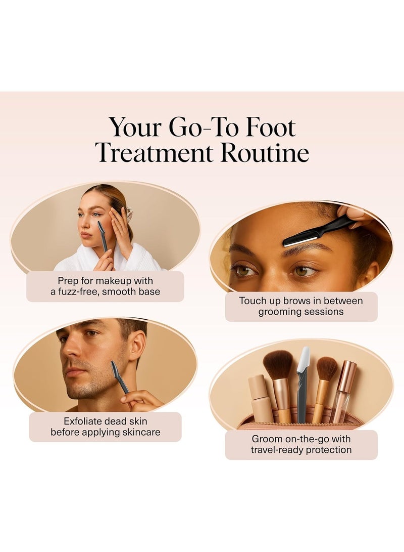 Kitsch Dermaplaning tool, facial shaver; eyebrow shaver; facial hair removal; Dermaplaning shaver for women, 12 pieces (black) - Image 2