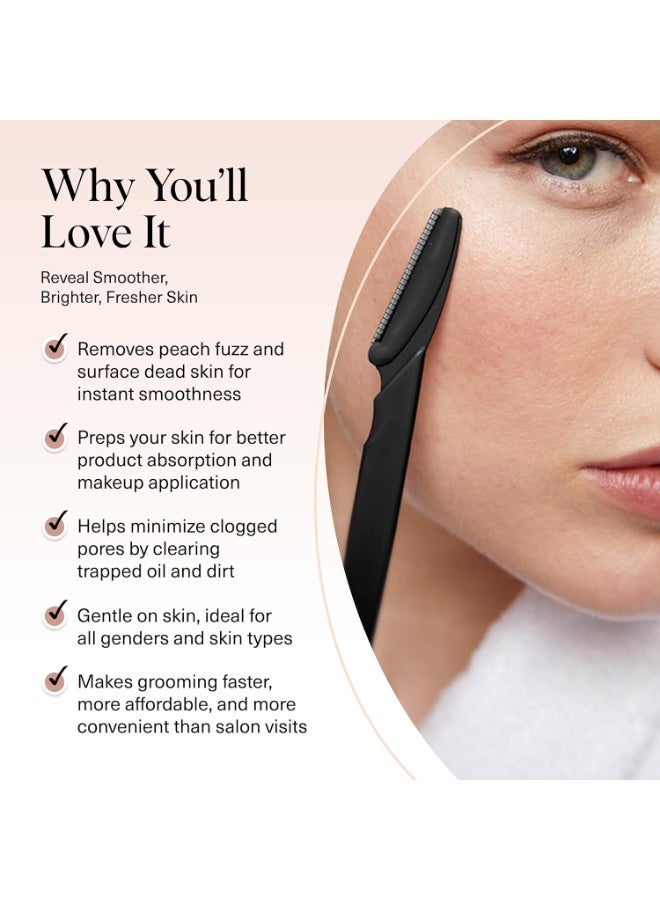 Kitsch Dermaplaning tool, facial shaver; eyebrow shaver; facial hair removal; Dermaplaning shaver for women, 12 pieces (black) - Image 3