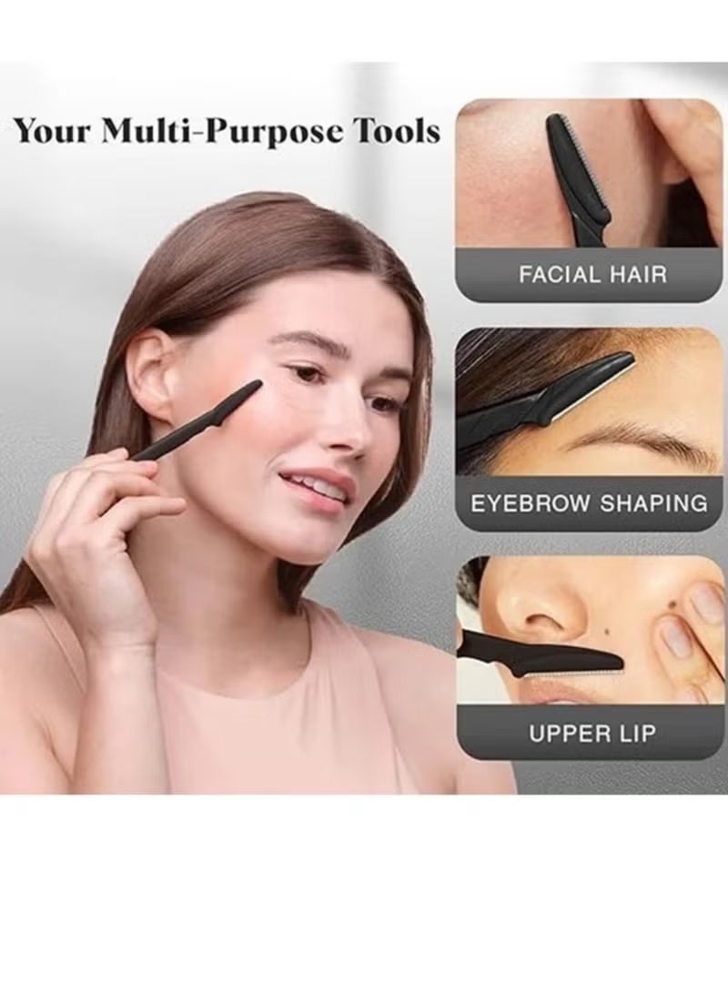 Kitsch Dermaplaning tool, facial shaver; eyebrow shaver; facial hair removal; Dermaplaning shaver for women, 12 pieces (black) - Image 5