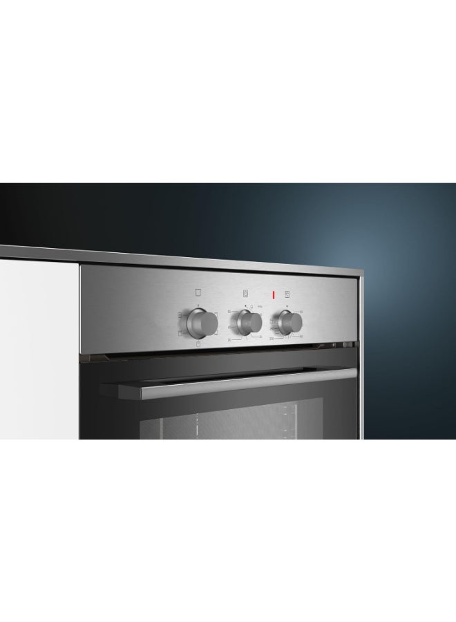 سيمنز فرن كهربائي مدمج Siemens iQ100 HB011FBR1M، سعة 71 لتر، حرارة من الأعلى/الأسفل، شواية متغيرة، humidClean Plus، ستانلس ستيل HB011FBR1M أسود - ضمان 3 سنوات - Image 3