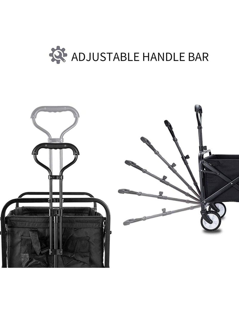 Generic COOLBABY Heavy Duty Collapsible Folding Wagon Utility Outdoor Camping Garden Cart with Universal Wheels & Adjustable Handle  - Image 2