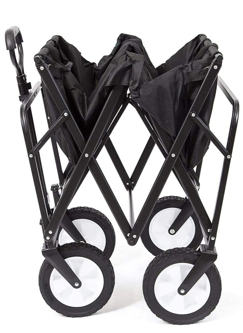 Generic COOLBABY Heavy Duty Collapsible Folding Wagon Utility Outdoor Camping Garden Cart with Universal Wheels & Adjustable Handle  - Image 3