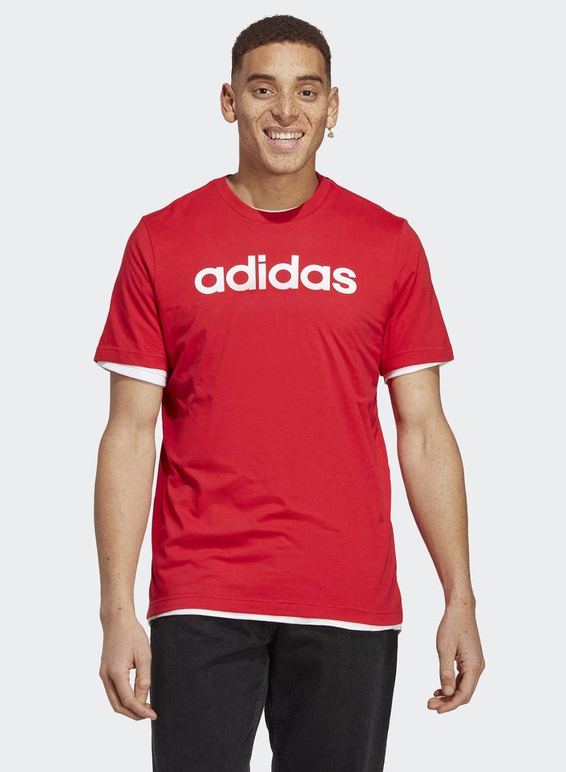Adidas Essential Single Jersey Linear T-Shirt - Image 1