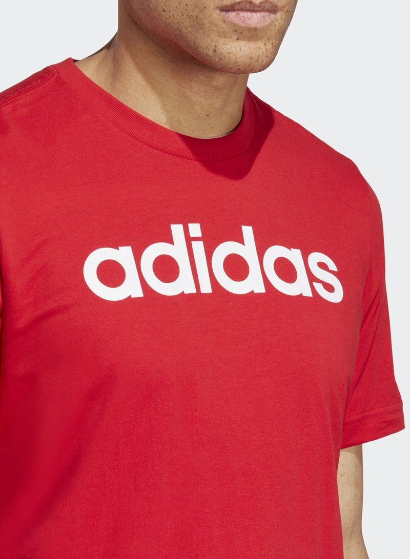 Adidas Essential Single Jersey Linear T-Shirt - Image 4
