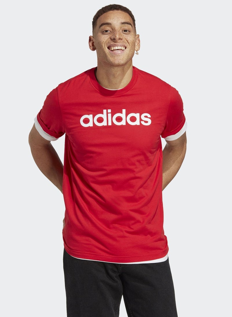 Adidas Essential Single Jersey Linear T-Shirt - Image 3
