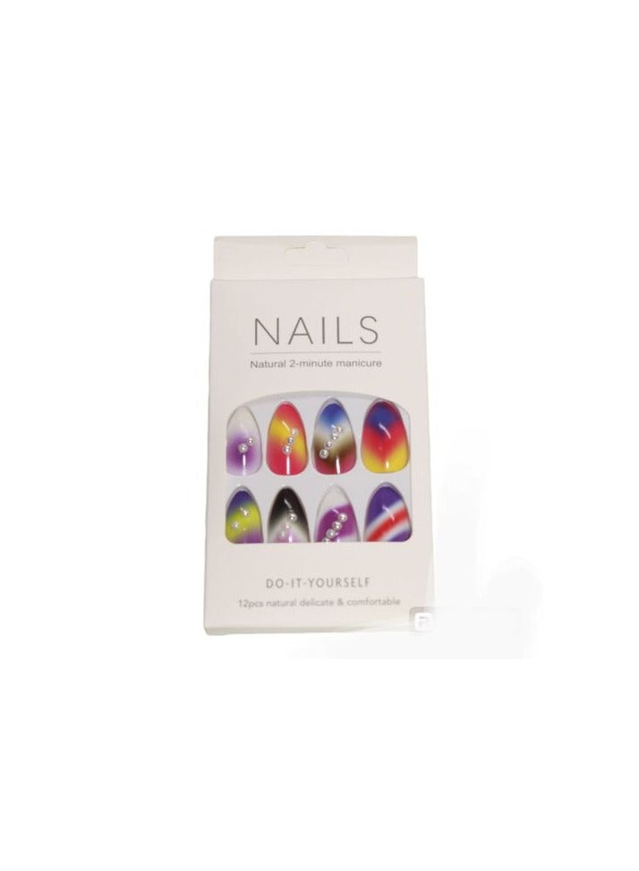 اظافر بديل  الاكريليك و الهارد جيل .. خامة ناعمة و الوانها و تصميماتها مميزة  مطعم باستراس و عصريه تناسب جميع المناسبات ١٢ قطعه مع اللاصق السليكون - Image 1