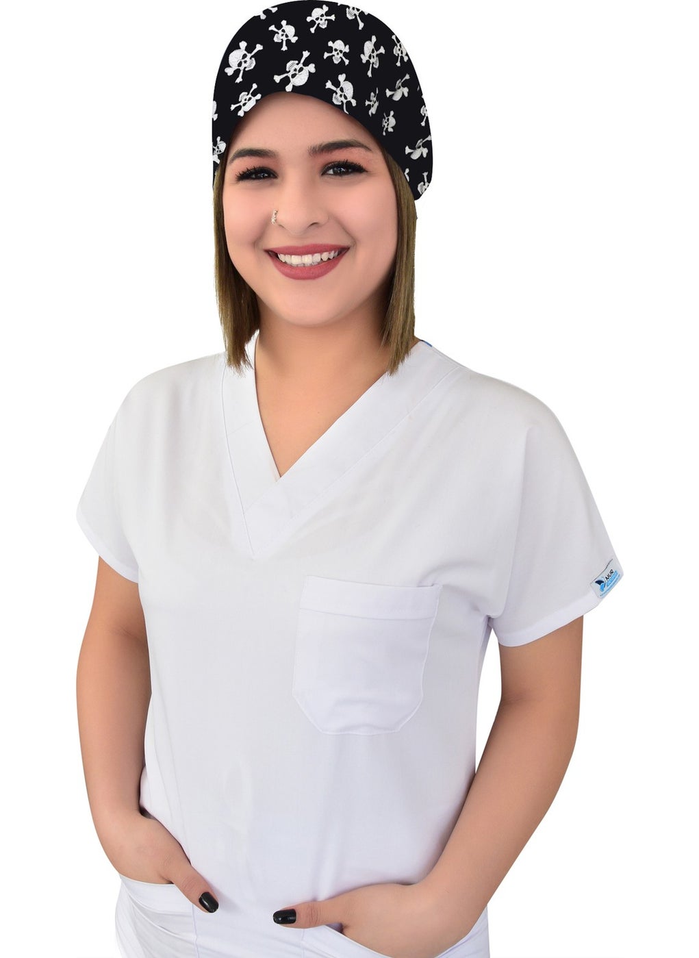 Nur Ortopedi Black Skull Doctor Nurse Hospital Medical Surgical Bonnet  - Image 3