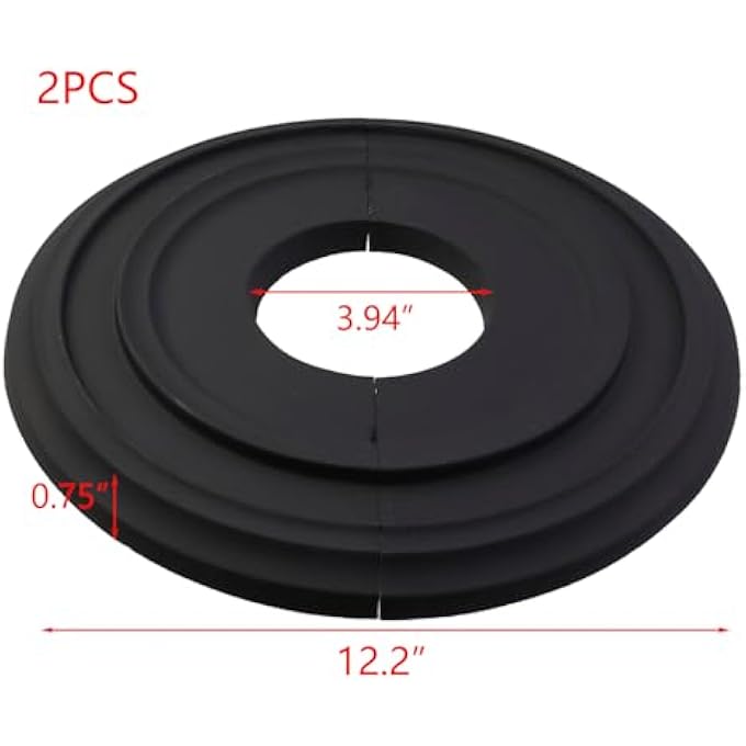 12.2" 2PCS BLACK PU CEILING FAN LIGHT COVERS TRADITIONAL CEILING MEDALLION RING DECORATIVE CEILING FAN LIGHT COVERS PLATE FOR LIGHT FIXTURES AND CEILING FANS - Image 3