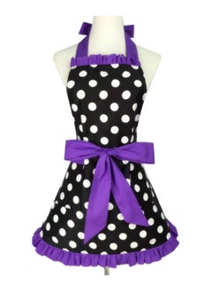NIBEMINENT Polka Dot Pattern Apron Purple/Black/White 62 x 110centimeter 