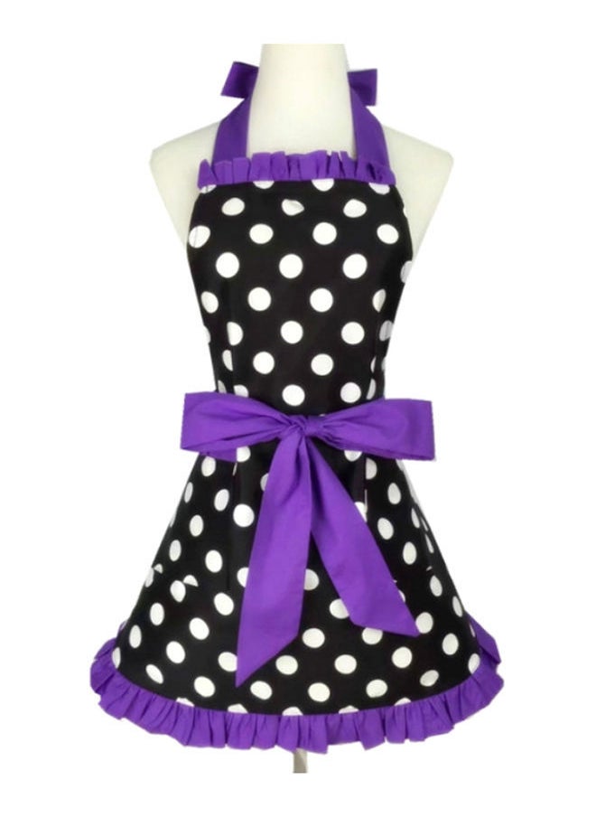 NIBEMINENT Polka Dot Pattern Apron Purple/Black/White 62 x 110centimeter 