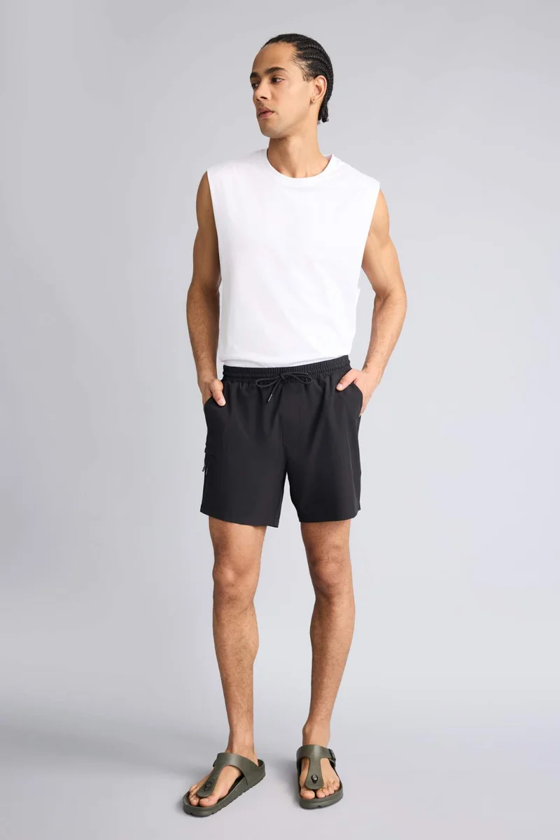 Printed Stretchy Textured Sports Swim Shorts
