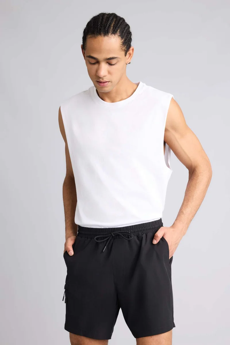 Defacto  Printed Stretchy Textured Sports Swim Shorts for Men | Best Price UAE