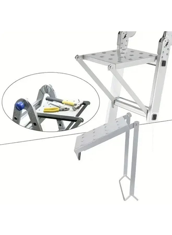 Heavy Duty 400LB Metal Ladder Attachment Non Slip Retractable Workbench System With Tool Tray 1 Piece Set - Image 2