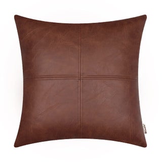 BRAWARM Faux Leather Throw Pillow Covers 16 X 16 Inches  Dark Brown Leather Pillow Cover  Hand Stitched Leather Decorative Pillow Cover for Couch Sofa Bed Living Room Home Garden - pzsku/Z720EE2FA10B677542111Z/45/1749651173/155e045e-ea50-452a-b184-3e730c052875