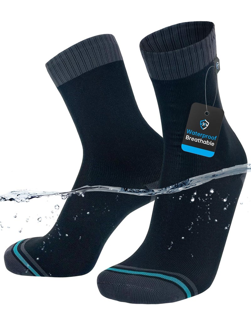 DexShell Waterproof Socks for Men & Women, Hiking Walking Outdoor Gear in Cold Wet Weather, Cotton Inners with Breathable PFOA-free Membrane, Unisex LG, JBG Black - Image 1