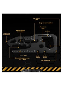 Y&D Credit Card Multitool, Dinosaur Head Multi-Function Tool for Keychain Bottle Opener, Snowflake Quick Repairs, EDC Survival Gear, Camping, Black, The Best Gifts Him  - Image 3