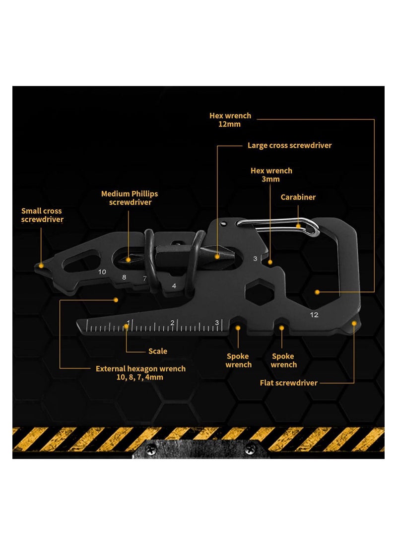 Y&D Credit Card Multitool, Dinosaur Head Multi-Function Tool for Keychain Bottle Opener, Snowflake Quick Repairs, EDC Survival Gear, Camping, Black, The Best Gifts Him  - Image 3