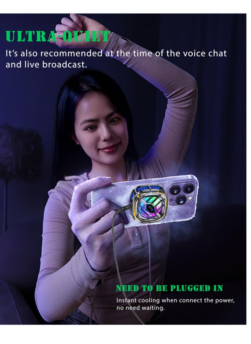 KASTWAVE - Magnetic Phone Cooler - Portable Lightweight RGB Mobile Phone Cooling Fan, Phone Radiator with Temperature Display for Mobile Gaming,Tiktok Live Streaming - Image 1