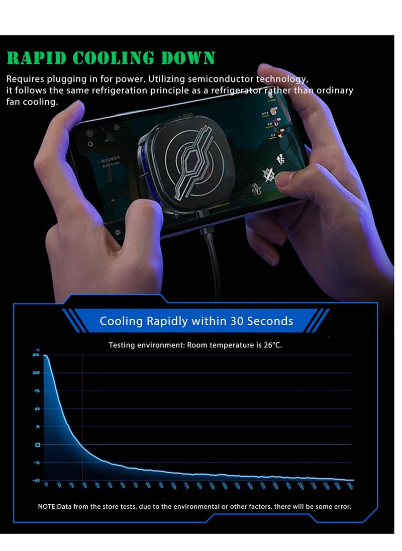 KASTWAVE - Magnetic Phone Cooler - Portable Lightweight RGB Mobile Phone Cooling Fan, Phone Radiator with Temperature Display for Mobile Gaming,Tiktok Live Streaming - Image 1