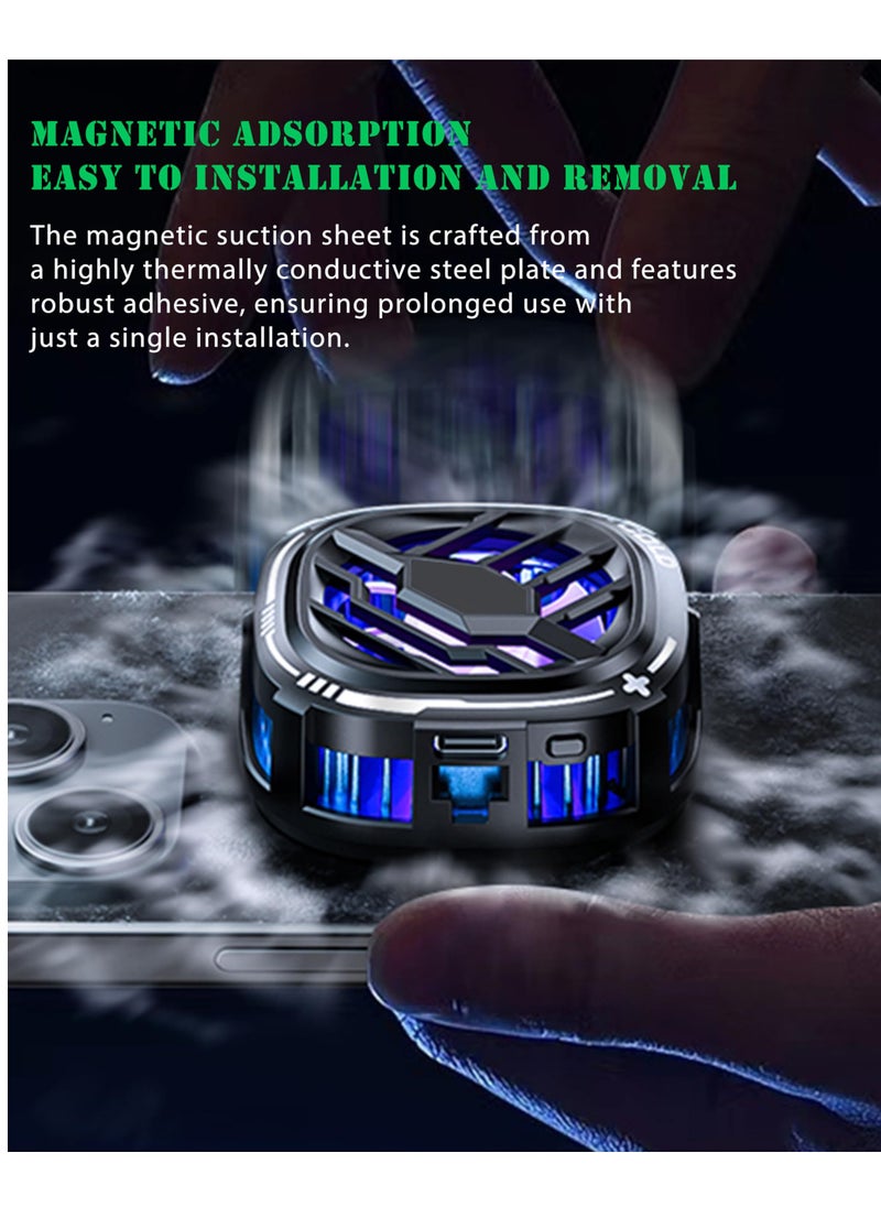 KASTWAVE - Magnetic Phone Cooler - Portable Lightweight RGB Mobile Phone Cooling Fan, Phone Radiator with Temperature Display for Mobile Gaming,Tiktok Live Streaming - Image 1