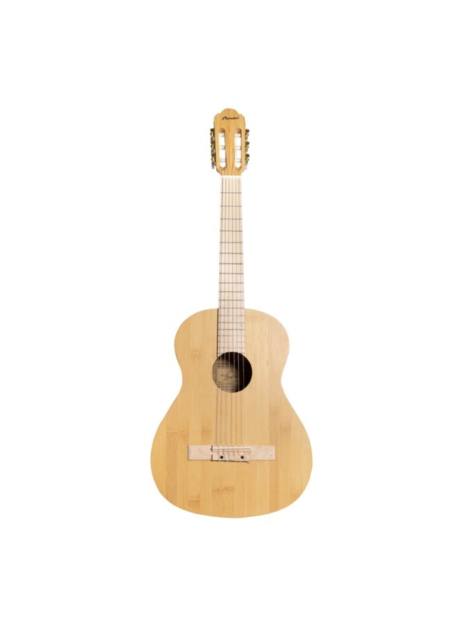 Bamboo Travel Classical Guitar GC-36 3/4 Size with Gig Bag – Natural Finish - Image 1