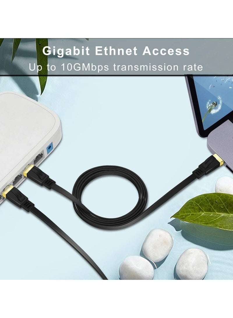 كابل إيثرنت Cat7 بطول 20 مترًا، سلك محمي بالإنترنت عالي السرعة بسرعة 10 جيجابت في الثانية 600 ميجاهرتز RJ45، سلك LAN متوافق مع جهاز توجيه مودم الكمبيوتر المحمول للألعاب PS5/PS4/PS3 XBOX PC - Image 5