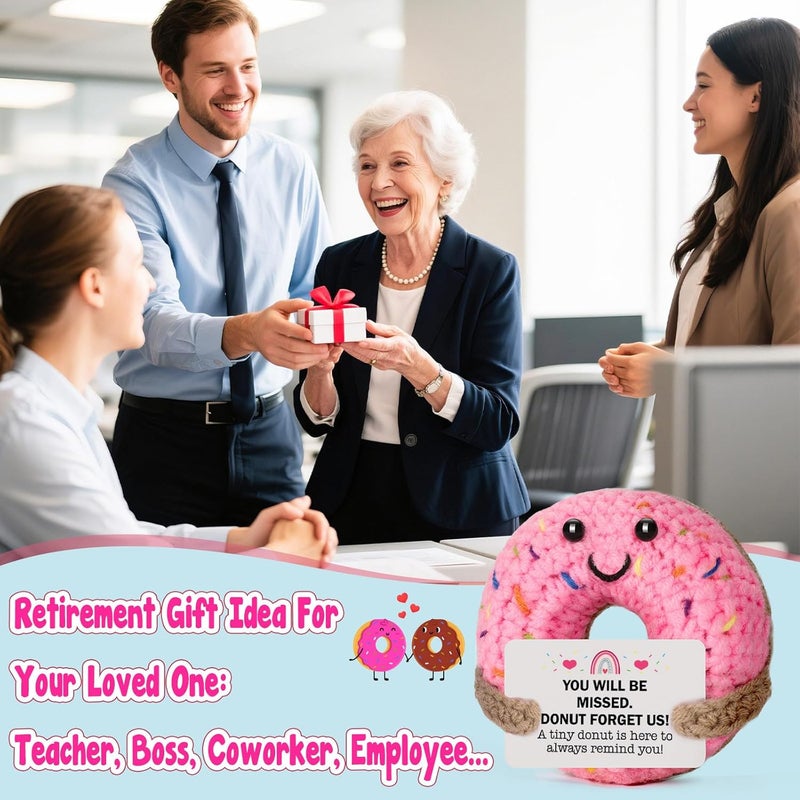 MBL Retirement Gifts for Women Men - Funny Crochet Donut Leaving Going Away Farewell Goodbye New Job Easter Graduation Appreciation Gift for Employee Teacher Nurses Coworker Team Boss Lady Retiree - Image 5