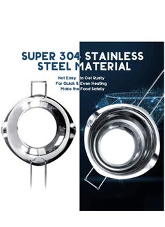 Y&D Boiler Pot, 304 Stainless Steel Double Melting Pot with Large Serving Spoon  - Image 2