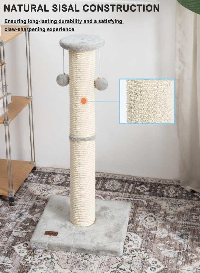 Kilodor Cat Scratching Post 34 Inches Large Sturdy Cat Post with Replaceable Sisal Scratcher and Hanging Ball Scratching Post for Indoor Cats Adult Grey - Image 5