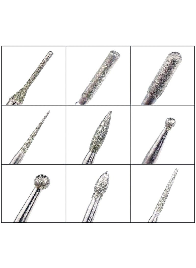 DIY Crafts Diy Crafts 12481 India 152 Diamond Burr Drill Bits for Engraving Carving Dremel Rotary Tiles Glass Kit, Multicolor, 30 Piece  - Image 2
