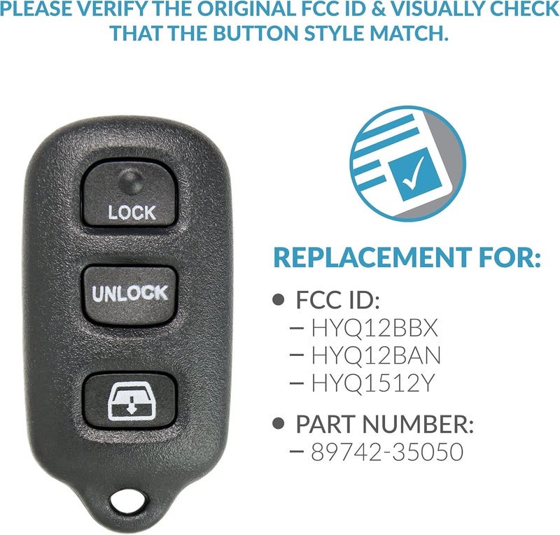 Keyless2Go Replacement Key Fob for Toyota (2 Pack) - Image 4