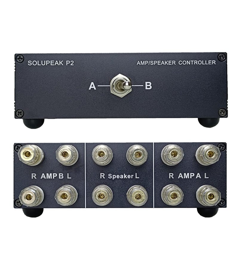 SOLUPEAK P2 2(1)-in-1(2)-Out Amp Amplifier Speaker Switcher Selector Switch Splitter 2-Way Loudspeaker Control Combiner Box - Image 1