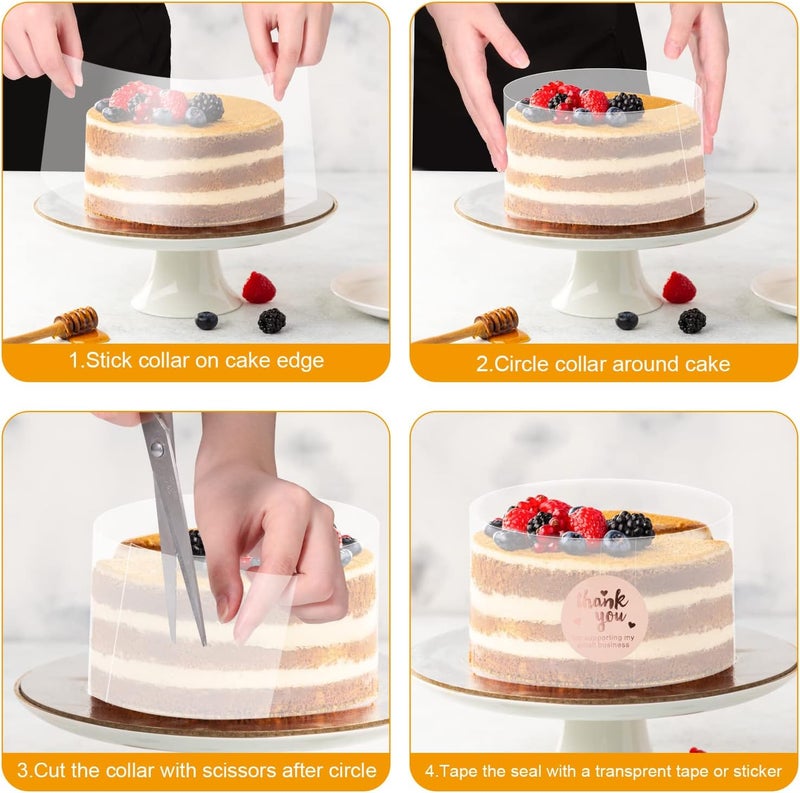 Zocipro أطواق كيك أسيتات زوسيبرو، 30 سم × 10 م، صفائح أسيتات سميكة، لفافة أسيتات شفافة لخبز الكيك، كيك موس الشوكولاتة، تزيين الكيك - Image 5