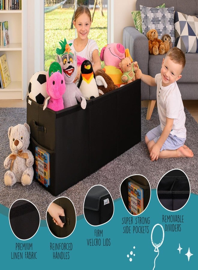 SoftOwl Extra Large Toy Storage Organizer with Lid - Sturdy, Collapsible Toy Chest Storage Box Design - Toys Bin with Dividers for Kids, Nursery, Bedroom, Playroom 37"x16"x14" - Image 3